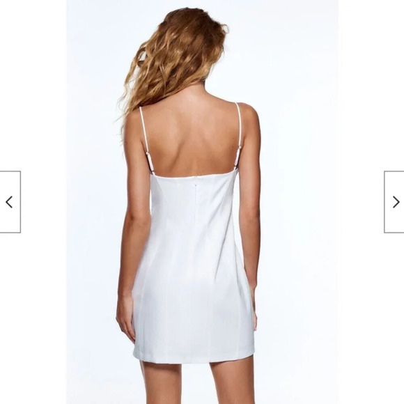 Zara Poplin Corset Style Mini Dress White  Blogger Fav Size Large - Picture 9 of 15